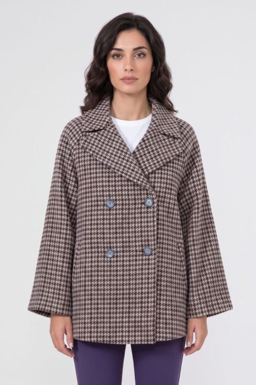 Markup Cappotto Donna Over Pied Poule MW66442