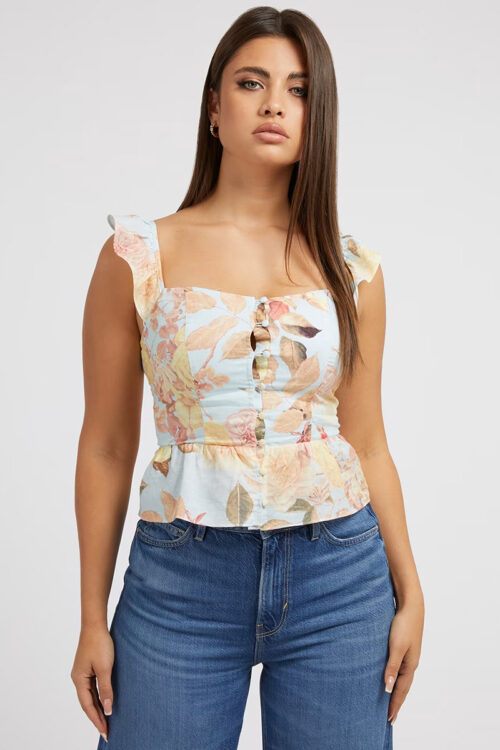 Guess Top Donna Misto Lino W3GH58 WFC40
