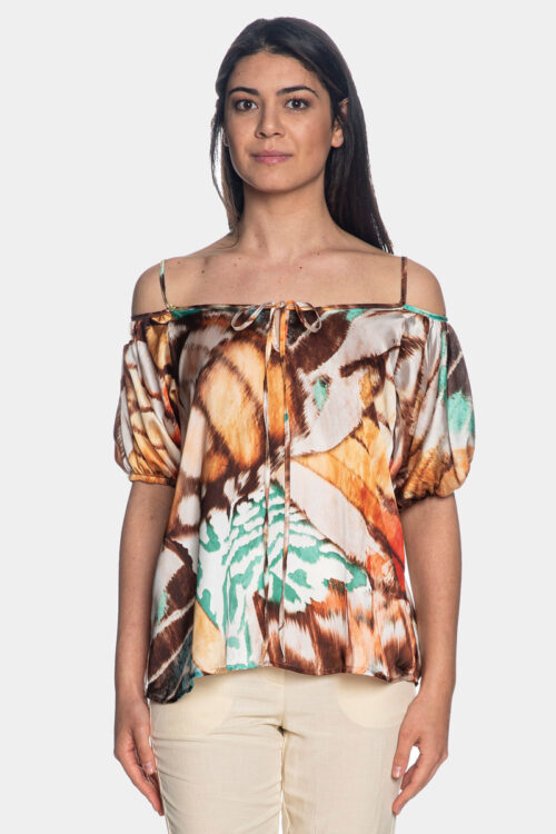 Markup Blusa in Raso Flower MW461136