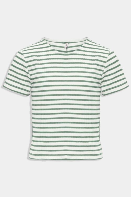 Only T-Shirt Ragazza M/C Kognella 15339709 - Righe Verde