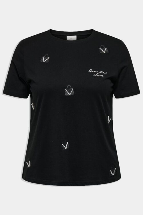 Only Carmakoma T-Shirt Carkita Life 15341632 - Nero