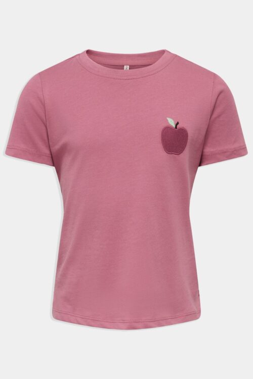 Only T-Shirt Bimba Ricamata Kmgcandy 15343879 - Rosa Antico