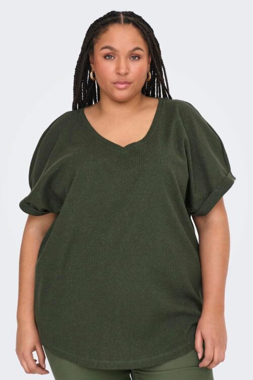 Only Carmakoma T-Shirt a Coste Carasia 15339882 - Militare