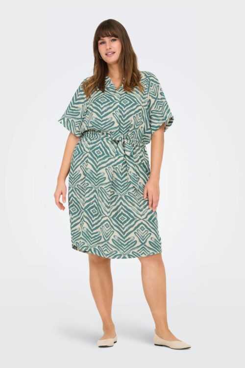 Only Carmakoma Abito M/C Fantasia Carshilla 15349333 - Verde