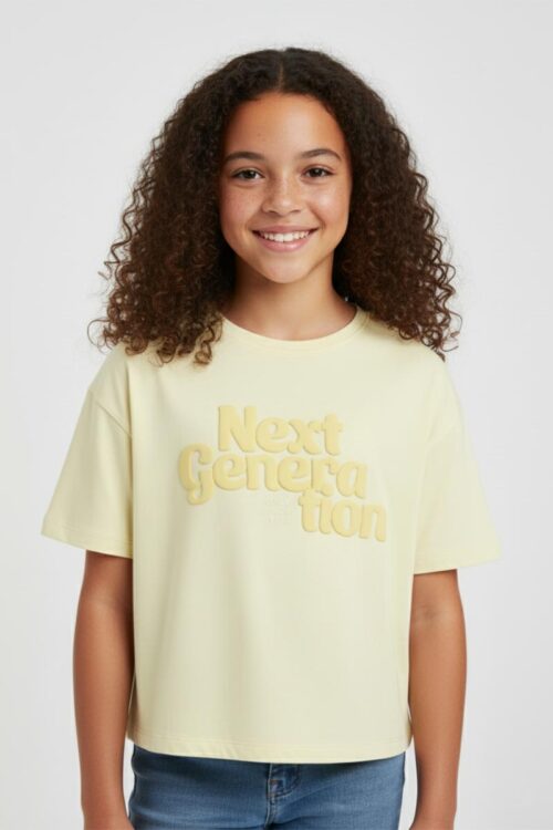 Only T-Shirt Bimba M/C Over Kogolivia 15351868 - Giallo Fluo