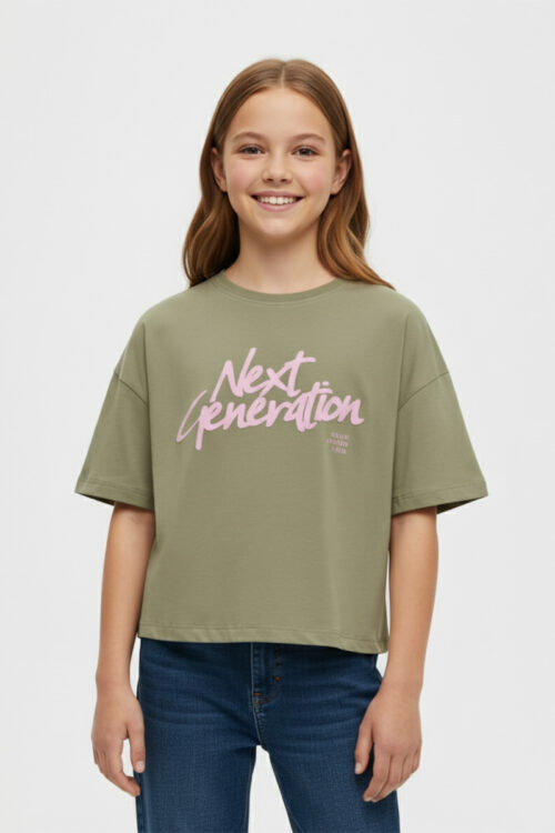 Only T-Shirt Ragazza M/C Over Kogolivia 15351868 - Militare