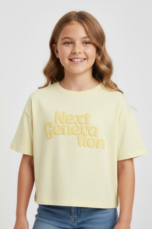 Only T-Shirt Ragazza M/C Over Kogolivia 15351868 - Giallo Fluo