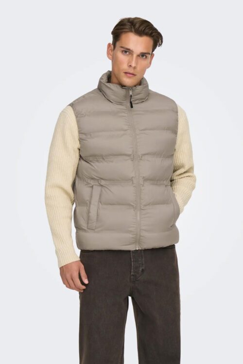 Only & Sons Gilet Imbottito Union 22034830 - Tortora