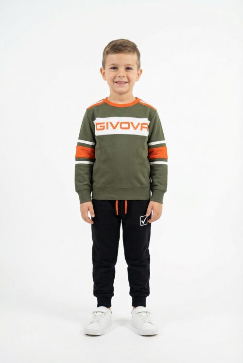 Givova Completo Felpa Bimbo G/Collo CF100GB - Militare