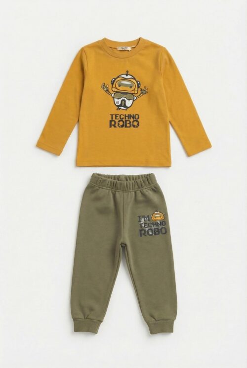 Bembo Completo Felpa Neonato Robot BK3882 - Ocra