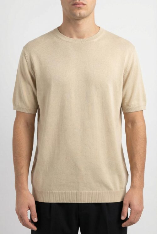 Maglia Basic in Filo MT955 - Beige