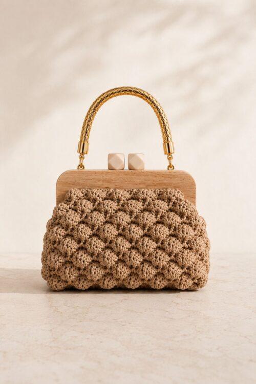 Pochette in Crochet SELENE – Sabbia