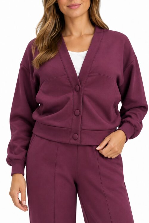 Markup Cardigan in Interlock MW2620013 - Vinaccia