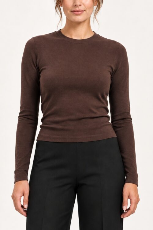 Markup T-Shirt M/L G/Collo Misto Cashmere MW9610005 - Cacao