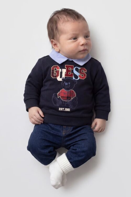 Guess Completo Neonato Felpa e Jeans I6BG06 K5811 - Blu
