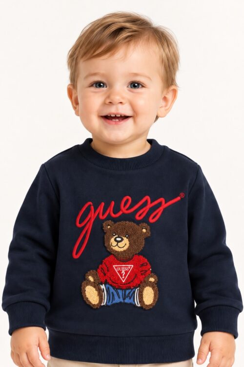 Guess Felpa Neonato Ricamata H5YT00 KAX74 - Blu