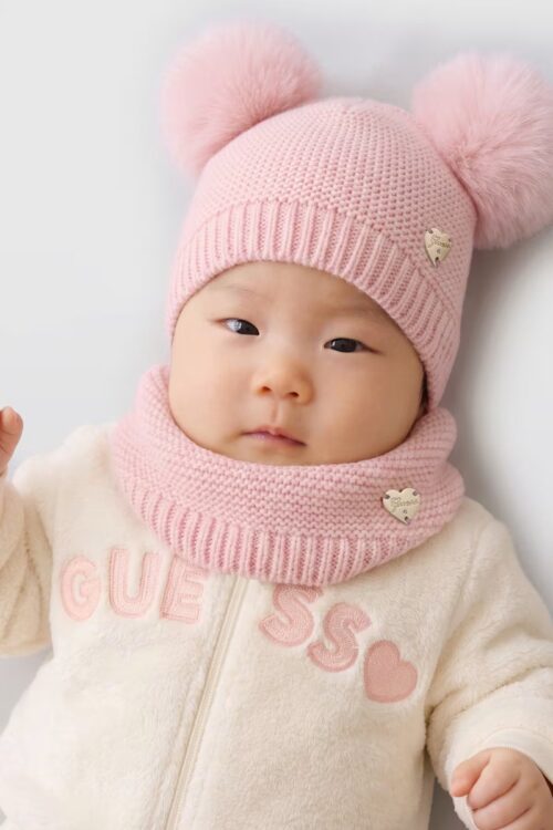 Guess Set Cappello/Collo in Lana Neonata A6BZ01 Z1560 - Rosa