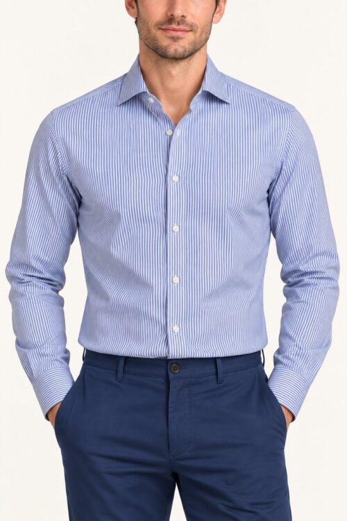 Markup Camicia Collo Francese Rigata MK9930010 - Blu