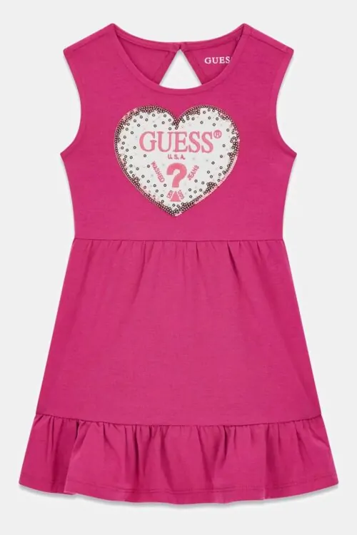 Guess Vestina Bimba Smanicata in Jersey K6GK12 K6YW4 - Fucsia