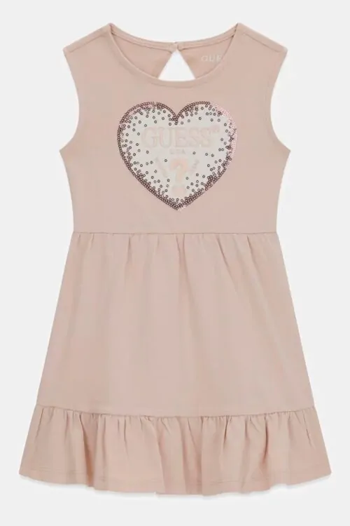 Guess Vestina Bimba Smanicata in Jersey K6GK12 K6YW4 - Rosa Antico