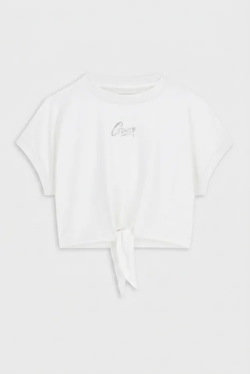 Guess T-Shirt Ragazza M/C con Nodo J6GI29 K6YW4 - Bianco